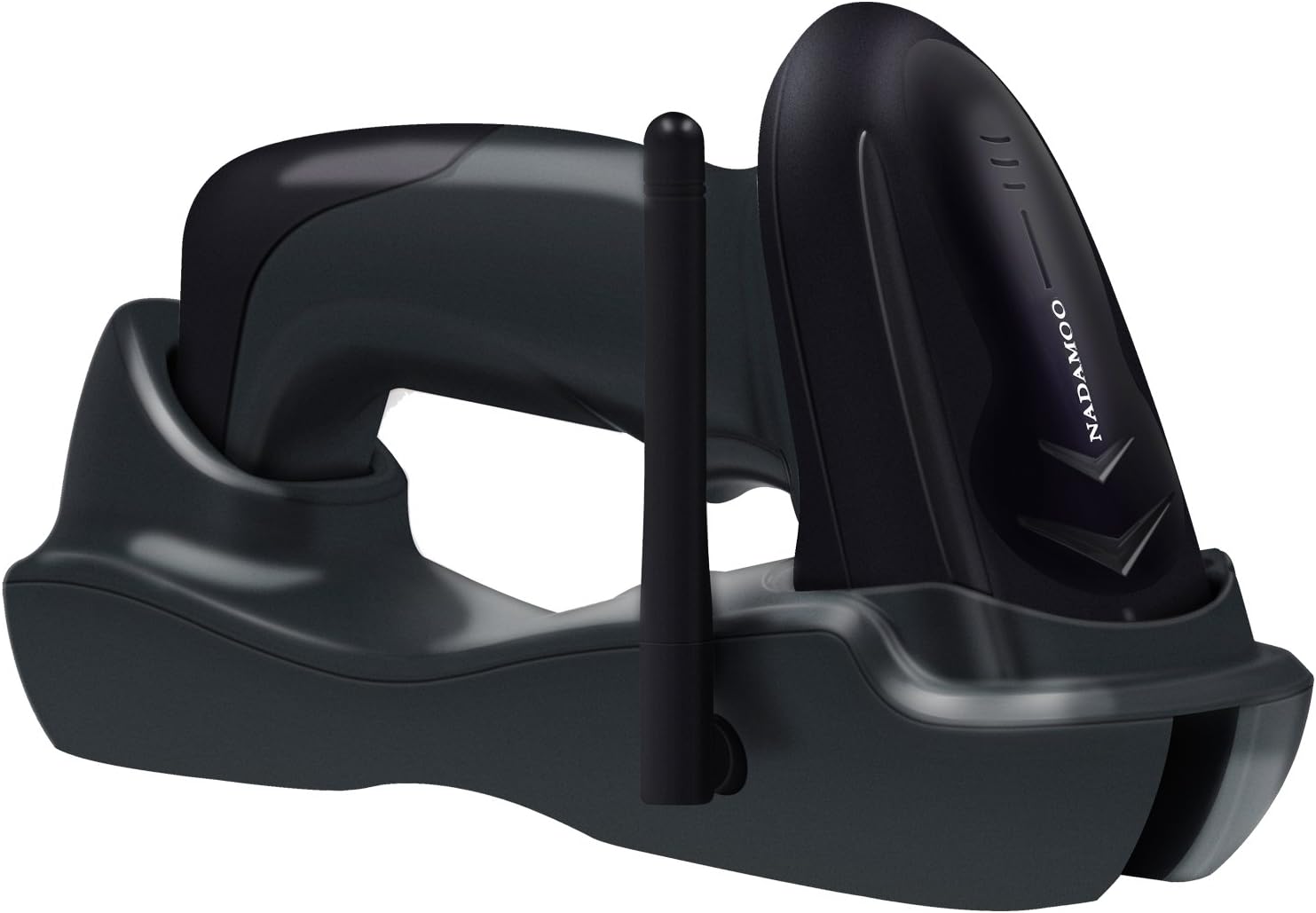NADAMOO Wireless 1D Laser Barcode Scanner with USB Cradle Charging Base — 328 ft (Multiple Colors)